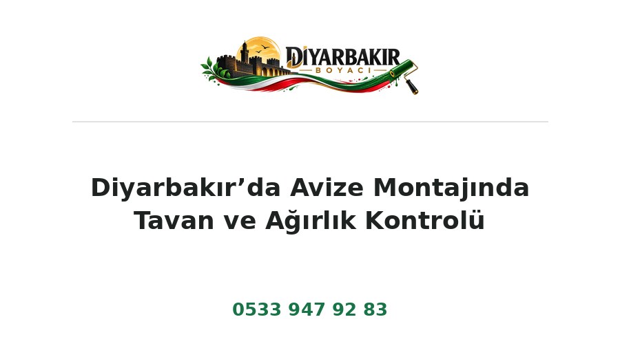 Diyarbakır’da Avize Montajında Tavan ve Ağırlık Kontrolü – Diyarbakır Boyacı Ustası