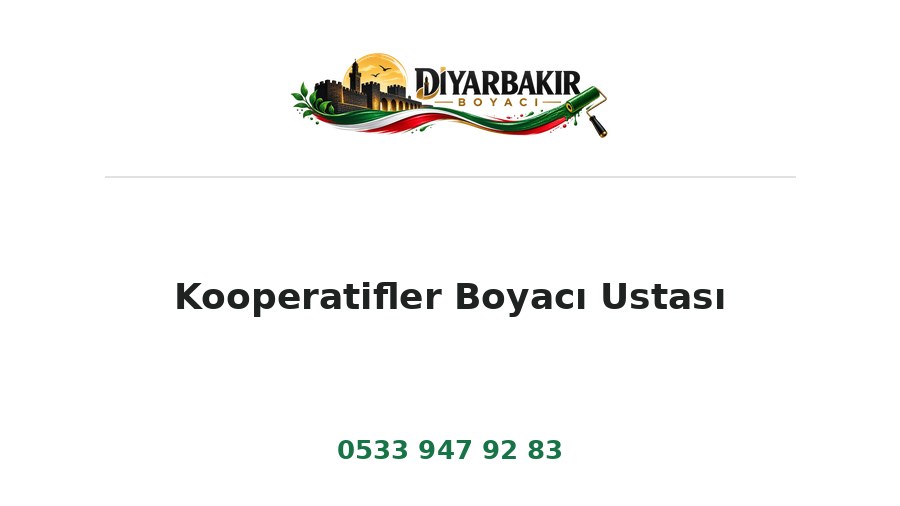 Kooperatifler Boyacı Ustası – Diyarbakır Boyacı Ustası